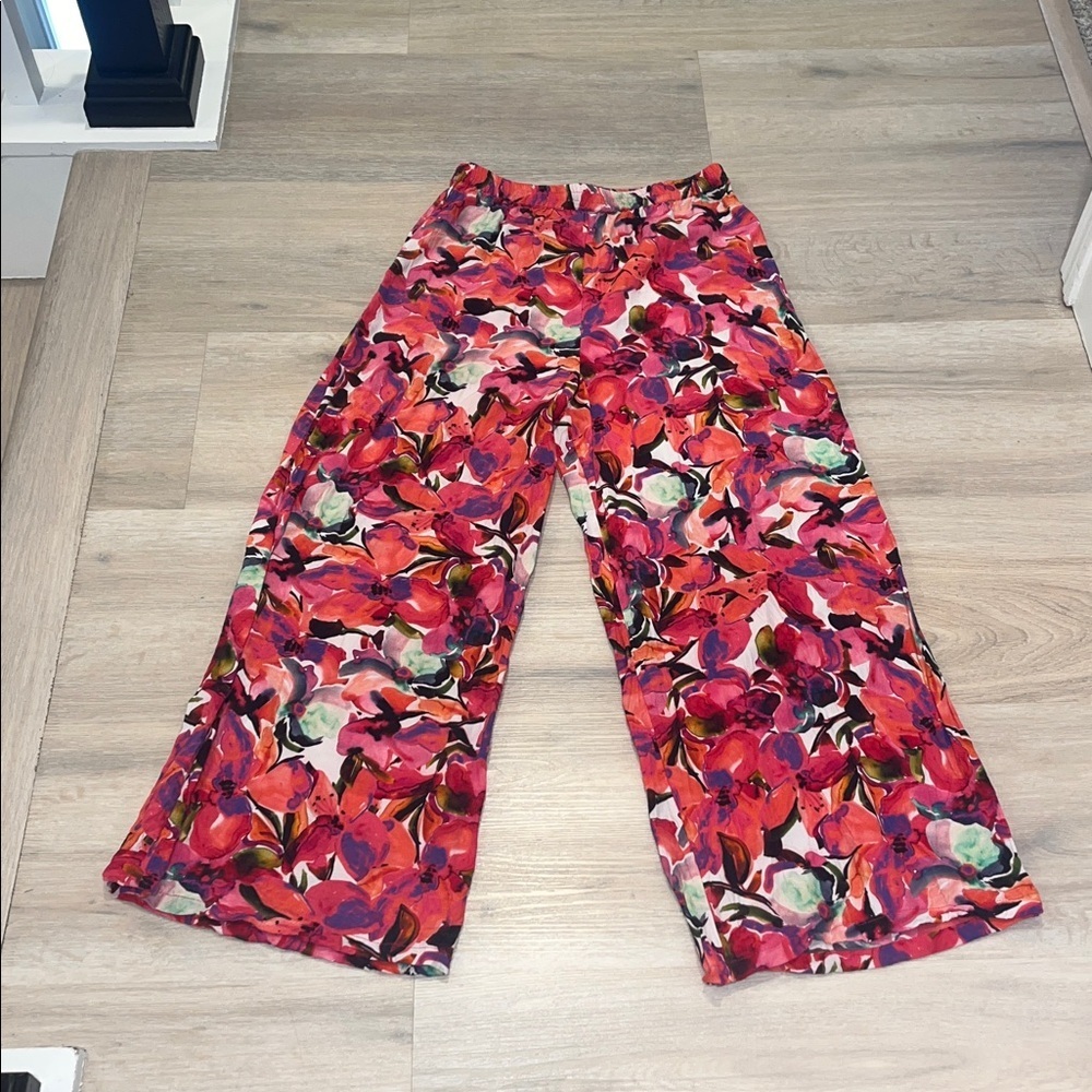French Connection Womens Isadora Delphine Pink Printed Wide Leg Culottes - Picture 7 of 7